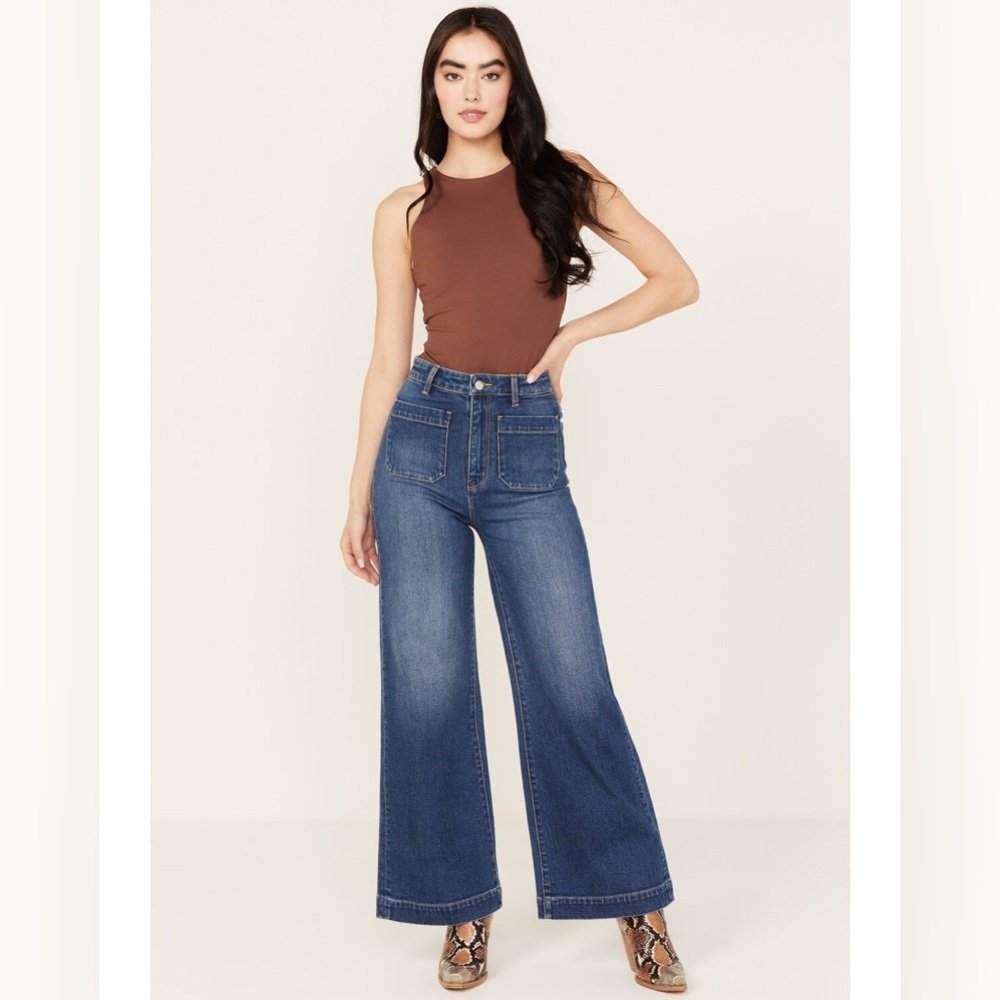 Zara Marine Straight Jeans In Blue